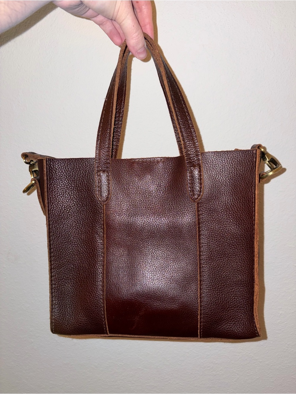 PORTLAND LEATHER Brown Leather Tote - Picture 3 of 5